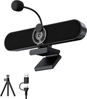 2K Webcam Computer Speaker with Microphone, Privacy Shutter, Clip-On 2K Webcam Computer Speaker with Microphone, Privacy Shutter, Clip-On