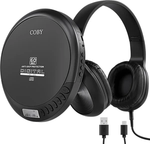 Portable CD Player with Headphones, FM Radio, MP3 Playback, Black Portable CD Player with Headphones, FM Radio, MP3 Playback, Black
