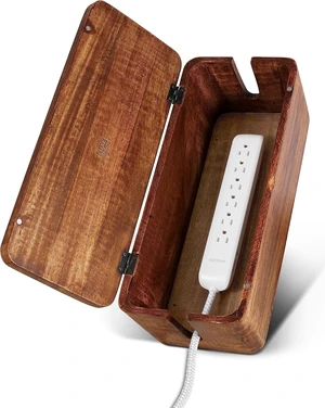 Large Cable Management Box, Wood Wire Organizer & Power Strip Cord Hider Large Cable Management Box, Wood Wire Organizer & Power Strip Cord Hider
