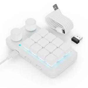 Macro Pad with Macropad Knob,3-Layers Custom,12 Key Macro Keypad with Wireless Receiver,Hot swappable Switch Gaming Keyboard,Programmable Keyboard RGB,Mini Shortcut Keypad (White) Macro Pad with Macropad Knob,3-Layers Custom,12 Key Macro Keypad with Wireless Receiver,Hot swappable Switch Gaming Keyboard,Programmable Keyboard RGB,Mini Shortcut Keypad (White)