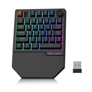 Wireless One Handed Gaming Keyboard, Tri-Mode BT/2.4Ghz RGB Backlit 34 Keys Mini Keyboard for Gamer, Linear Red Switch, Wrist Rest Support(Black) Wireless One Handed Gaming Keyboard, Tri-Mode BT/2.4Ghz RGB Backlit 34 Keys Mini Keyboard for Gamer, Linear Red Switch, Wrist Rest Support(Black)