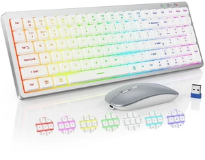 KM62 Wireless Keyboard and Mouse Combo with 11 Backlit Effects, RGB | 2.4G + 2 Bluetooth, Compact Layout with Numeric Keypad, Rechargeable Silent Cordless Set for Laptop, PC, Windows, Mac KM62 Wireless Keyboard and Mouse Combo with 11 Backlit Effects, RGB | 2.4G + 2 Bluetooth, Compact Layout with Numeric Keypad, Rechargeable Silent Cordless Set for Laptop, PC, Windows, Mac
