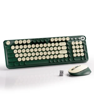 Wireless Keyboard and Mouse Combo (Milk Dark-Green) | Full-Size 2.4G Set with Number Pad, Long Battery Life, Plug Play for Office and Student Use Wireless Keyboard and Mouse Combo (Milk Dark-Green) | Full-Size 2.4G Set with Number Pad, Long Battery Life, Plug Play for Office and Student Use