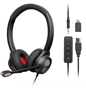 USB Headset with Microphone for PC, 3.5mm & USB A/Type C Wired Computer Headset, Corded PC Headphone with Noise Cancelling Mic, Office Headphones for Business Call Center Teams Laptop USB Headset with Microphone for PC, 3.5mm & USB A/Type C Wired Computer Headset, Corded PC Headphone with Noise Cancelling Mic, Office Headphones for Business Call Center Teams Laptop