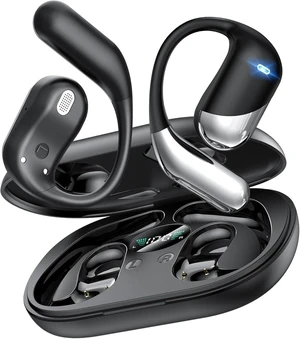 Ultra Open Ear Headphones, Bluetooth Bone Conduction Earbuds with Earhooks | Over the Ear Headphones with Live Translation, IP55 Waterproof, LED Display, Lightweight for Running, Fitness, Workouts Ultra Open Ear Headphones, Bluetooth Bone Conduction Earbuds with Earhooks | Over the Ear Headphones with Live Translation, IP55 Waterproof, LED Display, Lightweight for Running, Fitness, Workouts