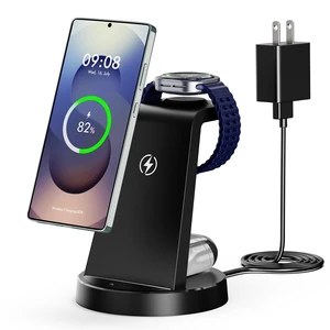 Wireless Charger for Samsung, 3-in-1 Android Charging Station (Black) | Phone and Watch Charger for Samsung S26/S25/S24/S23/S22, Note 20/10, Z Fold 6/5, Galaxy Buds Wireless Charger for Samsung, 3-in-1 Android Charging Station (Black) | Phone and Watch Charger for Samsung S26/S25/S24/S23/S22, Note 20/10, Z Fold 6/5, Galaxy Buds