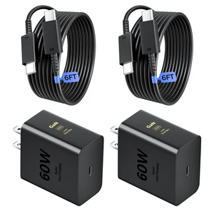 2 Pack 60w Super Fast USB C Charger, Type C Charger Fast Charging | PD 3.0 Charger Block & 6FT Type C Cord for Samsung Galaxy S26 Ultra / S26 / S25 / S24/S23 /iPhone 18/17/16/15, iPad, MacBook 2 Pack 60w Super Fast USB C Charger, Type C Charger Fast Charging | PD 3.0 Charger Block & 6FT Type C Cord for Samsung Galaxy S26 Ultra / S26 / S25 / S24/S23 /iPhone 18/17/16/15, iPad, MacBook