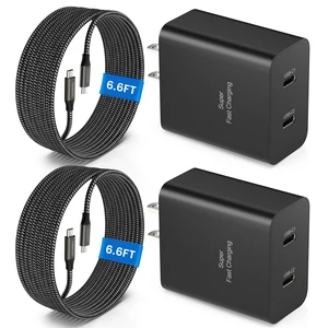 45W Super Fast Charger Type C, 2Port 45W USB-C Charger with 2X 6.6ft Cord | 2Pack 45 Watt Android Phone Charger Fast Charging, for Samsung Galaxy S26 Ultra/S26+/S25/S24 Ultra/S23+/S22/Note10+, Tab S9 45W Super Fast Charger Type C, 2Port 45W USB-C Charger with 2X 6.6ft Cord | 2Pack 45 Watt Android Phone Charger Fast Charging, for Samsung Galaxy S26 Ultra/S26+/S25/S24 Ultra/S23+/S22/Note10+, Tab S9