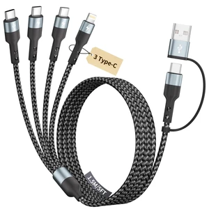 Multi Charging Cable Travel Essentials,4 in 2 USB C Charging Cable 1Pack 5F | Braided Micro USB Cable Phone Charger with 3C/IP, for Cell Phones/PS/Tablets, Cruise Essentials Travel Car Accessories Multi Charging Cable Travel Essentials,4 in 2 USB C Charging Cable 1Pack 5F | Braided Micro USB Cable Phone Charger with 3C/IP, for Cell Phones/PS/Tablets, Cruise Essentials Travel Car Accessories