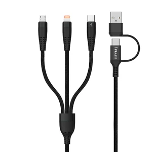 3in1 Multi Port Charging Cable, Nylon Braided Charger Cords, 3 in 1 MicroUSB, Type C Fast Charger Cable for Smartphone iPhones XS MAX X XR Galaxy S20 S10 S8 S Plus (Black, 1.5FT) 3in1 Multi Port Charging Cable, Nylon Braided Charger Cords, 3 in 1 MicroUSB, Type C Fast Charger Cable for Smartphone iPhones XS MAX X XR Galaxy S20 S10 S8 S Plus (Black, 1.5FT)