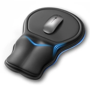 Ergonomic Mouse Pad with Wrist Rest, Extended Forearm Support | Smooth Ice Silk Lycra Surface, Sloped Memory Foam Cushion, Non-Slip PU Base Comfortable Mousepad for Desk, Office & Home Ergonomic Mouse Pad with Wrist Rest, Extended Forearm Support | Smooth Ice Silk Lycra Surface, Sloped Memory Foam Cushion, Non-Slip PU Base Comfortable Mousepad for Desk, Office & Home