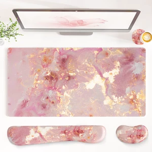 PU Leather Desk Mat Set, 4-in-1 Ergonomic Wrist Rest, Pink Marble | Waterproof Large Mouse Pad 31.5×15.7 + Keyboard Wrist Rest + Mouse Wrist Support+Coaster, Non-Slip Office Gaming Accessories PU Leather Desk Mat Set, 4-in-1 Ergonomic Wrist Rest, Pink Marble | Waterproof Large Mouse Pad 31.5×15.7 + Keyboard Wrist Rest + Mouse Wrist Support+Coaster, Non-Slip Office Gaming Accessories