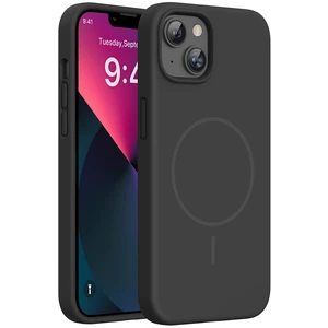 Silicone & Magnetic for iPhone 13 Case, Dark Black | Compatible with MagSafe, Soft Microfiber Lining, Premium Silicone Cover Shockproof Drop Protection Phone Case for 13 Silicone & Magnetic for iPhone 13 Case, Dark Black | Compatible with MagSafe, Soft Microfiber Lining, Premium Silicone Cover Shockproof Drop Protection Phone Case for 13