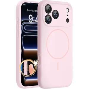 Magnetic for iPhone 17 Pro Case, Silicone, Sand Pink | Compatible with MagSafe, Soft Microfiber Lining,Shockproof Drop Protection Phone Case for 17 Pro Magnetic for iPhone 17 Pro Case, Silicone, Sand Pink | Compatible with MagSafe, Soft Microfiber Lining,Shockproof Drop Protection Phone Case for 17 Pro