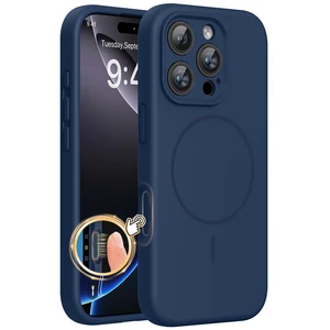 Magnetic for iPhone 16 Pro Case, Silicone, Dark Blue | Compatible with MagSafe, Soft Microfiber Lining, Liquid Silicone Case Shockproof Drop Protection Phone Case for 16 Pro Magnetic for iPhone 16 Pro Case, Silicone, Dark Blue | Compatible with MagSafe, Soft Microfiber Lining, Liquid Silicone Case Shockproof Drop Protection Phone Case for 16 Pro