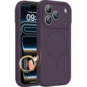 Magnetic for iPhone 17 Pro Case, Silicone, Dark Purple | Compatible with MagSafe, Soft Microfiber Lining,Shockproof Drop Protection Phone Case for 17 Pro Magnetic for iPhone 17 Pro Case, Silicone, Dark Purple | Compatible with MagSafe, Soft Microfiber Lining,Shockproof Drop Protection Phone Case for 17 Pro