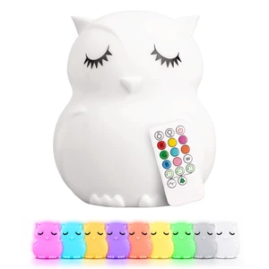 Owl Squishy Night Light for Kids, Silicone Lamp with Remote | Tap Control | Rechargeable 9-Color Changing | Nursery Nightlight for Boys & Girls | Portable Animal Lamp | USB Cord Included Owl Squishy Night Light for Kids, Silicone Lamp with Remote | Tap Control | Rechargeable 9-Color Changing | Nursery Nightlight for Boys & Girls | Portable Animal Lamp | USB Cord Included
