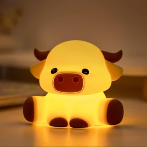 Cute Highland Cow Rechargeable Night Light, LED Touch Silicone Lamp for Bedroom with 7 Colors Timer and Dimmable Squishy Warm Night Lights, Novelty Animal Lamp for Nursery Birthday Gift Cute Highland Cow Rechargeable Night Light, LED Touch Silicone Lamp for Bedroom with 7 Colors Timer and Dimmable Squishy Warm Night Lights, Novelty Animal Lamp for Nursery Birthday Gift