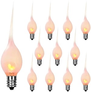 Silicone Dipped Flicker Flame Candle Light Bulbs,C7/E12 Bases | Shatterproof Replacement Bulbs for Christmas, Halloween, Window Candles,Chandeliers & Lamps,1W 120V Night Lights (12 Pack) Silicone Dipped Flicker Flame Candle Light Bulbs,C7/E12 Bases | Shatterproof Replacement Bulbs for Christmas, Halloween, Window Candles,Chandeliers & Lamps,1W 120V Night Lights (12 Pack)