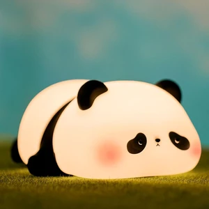 Panda Cute Night Light, Squishy Baby Kids Lamp, LED Panda Gifts | College White Elephant Gifts, Safe Silicone, Rechargeable Novelty Animal Touch Nightlight, Dimmable Nursery Room Office Decor Panda Cute Night Light, Squishy Baby Kids Lamp, LED Panda Gifts | College White Elephant Gifts, Safe Silicone, Rechargeable Novelty Animal Touch Nightlight, Dimmable Nursery Room Office Decor