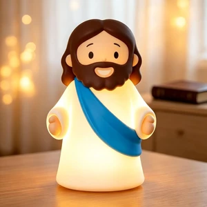 Jesus Night Light Rechargeable Bedside Night Light Dimmable Silicone LED Light Ideal for Religious Gatherings, Gifts for Sunday School, Baptism Presents, Easter Egg Decorations (blue) (Blue) Jesus Night Light Rechargeable Bedside Night Light Dimmable Silicone LED Light Ideal for Religious Gatherings, Gifts for Sunday School, Baptism Presents, Easter Egg Decorations (blue) (Blue)