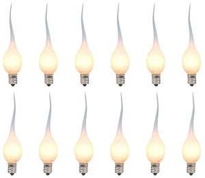 Silicone Dipped Candle Light Bulbs, Clear Silicone 5 Watts Replacement Bulbs for Electric Window Candles Chandeliers Night Light Bulbs Christmas Lights, C7/E12 Candelabra Base, 120V- 12 Pack Silicone Dipped Candle Light Bulbs, Clear Silicone 5 Watts Replacement Bulbs for Electric Window Candles Chandeliers Night Light Bulbs Christmas Lights, C7/E12 Candelabra Base, 120V- 12 Pack