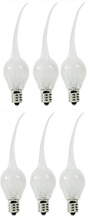 6 Watt, S6 Shape, Silicone Dipped, Country Style Incandescent, Electric Candle Lamp Chandelier Light Bulbs, Individually Boxed | Pack of 6 Bulbs 6 Watt, S6 Shape, Silicone Dipped, Country Style Incandescent, Electric Candle Lamp Chandelier Light Bulbs, Individually Boxed | Pack of 6 Bulbs