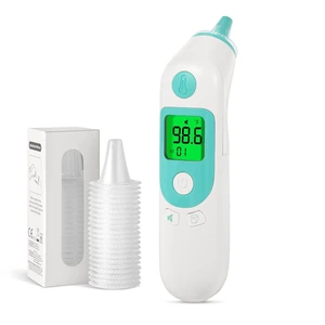 Thermometer for Adults and Kids, Accurate Baby Ear Thermometer | 3-Color Fever Indicator, 2*AA Batteries Included, 40-Reading Memory, F/°C Switchable, Mute Mode with Carrying Bag, White Thermometer for Adults and Kids, Accurate Baby Ear Thermometer | 3-Color Fever Indicator, 2*AA Batteries Included, 40-Reading Memory, F/°C Switchable, Mute Mode with Carrying Bag, White