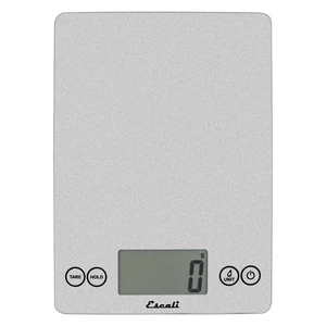 Arti Glass Food Scale Digital Countertop Kitchen, Baking and Cooking Scale with Nutrition and Calorie Counter, 15-Pound Capacity, 9" x 6.5" x .75", Shiny Silver Arti Glass Food Scale Digital Countertop Kitchen, Baking and Cooking Scale with Nutrition and Calorie Counter, 15-Pound Capacity, 9" x 6.5" x .75", Shiny Silver