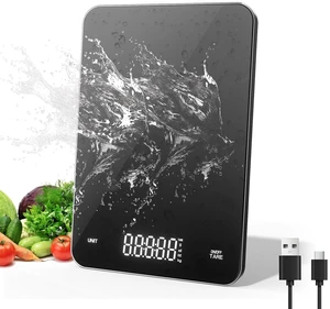 Rechargeable Digital Kitchen Scale for Baking, Bread, Cooking | 5kg/0.1g (11lb/0.01oz) Precision Food Scale Electronic, Tempered Glass Weighing Platform, Tare&4 Unit Modes Rechargeable Digital Kitchen Scale for Baking, Bread, Cooking | 5kg/0.1g (11lb/0.01oz) Precision Food Scale Electronic, Tempered Glass Weighing Platform, Tare&4 Unit Modes