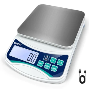Large Kitchen Scale 0.1g High Precision, 11lb/5kg Lab Baking Scale | % Percentage Function, lb/oz/ct/lb:oz/g/kg, Stainless Steel Pan, USB Rechargeable for Candle, Soap, Bread Making Large Kitchen Scale 0.1g High Precision, 11lb/5kg Lab Baking Scale | % Percentage Function, lb/oz/ct/lb:oz/g/kg, Stainless Steel Pan, USB Rechargeable for Candle, Soap, Bread Making