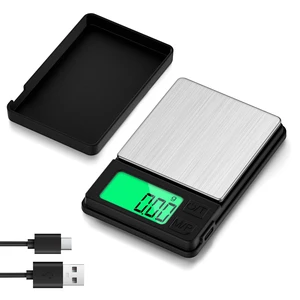 Rechargeable 1000g x 0.01g Portable Pocket Precision Gram Scale | Large Backlit LCD, with Protective Cover, 7 Units Conversion, Auto-off, Tare, Pocket Scale for Food, Baking, Jewelry, Powder Rechargeable 1000g x 0.01g Portable Pocket Precision Gram Scale | Large Backlit LCD, with Protective Cover, 7 Units Conversion, Auto-off, Tare, Pocket Scale for Food, Baking, Jewelry, Powder