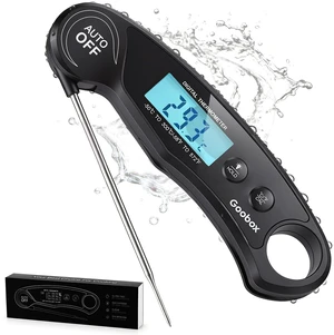 Meat Thermometer Digital, 1 Sec Instant Read, ±0.5°F, Waterproof | IPX5 Waterproof, Large Backlit Display, Magnetic Back, 4.1-Inch Probe, for Grilling, BBQ, Smoker and Cooking Meat Thermometer Digital, 1 Sec Instant Read, ±0.5°F, Waterproof | IPX5 Waterproof, Large Backlit Display, Magnetic Back, 4.1-Inch Probe, for Grilling, BBQ, Smoker and Cooking