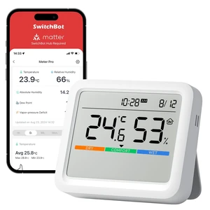 Meter Pro, Digital Hygrometer & Thermometer - Wireless Indoor Temperature & Humidity Monitor with Bluetooth App Control, Real-Time Alerts (1, Meter Pro) Meter Pro, Digital Hygrometer & Thermometer - Wireless Indoor Temperature & Humidity Monitor with Bluetooth App Control, Real-Time Alerts (1, Meter Pro)