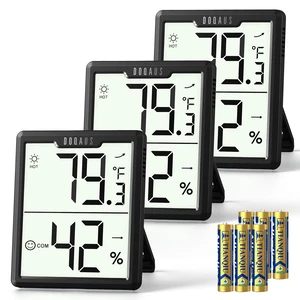3 Pack Digital Hygrometer Indoor Thermometer Black | Room Thermometer with Temperature and Humidity Monitor, 3.4" Large Display, Humidity Meter for House, Baby Room, Greenhouse 3 Pack Digital Hygrometer Indoor Thermometer Black | Room Thermometer with Temperature and Humidity Monitor, 3.4" Large Display, Humidity Meter for House, Baby Room, Greenhouse