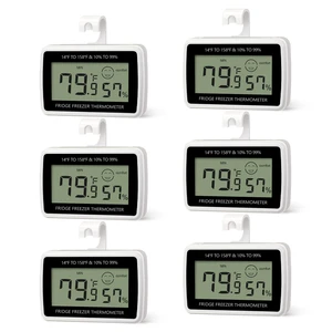 6 Pack Digital Hygrometer Indoor Thermometer Humidity Monitor | Humidity Meter Room Thermometer Humidity Gauge Temperature Sensor for House Kitchen Greenhouse, Magnetic, Suction Cup, Black 6 Pack Digital Hygrometer Indoor Thermometer Humidity Monitor | Humidity Meter Room Thermometer Humidity Gauge Temperature Sensor for House Kitchen Greenhouse, Magnetic, Suction Cup, Black
