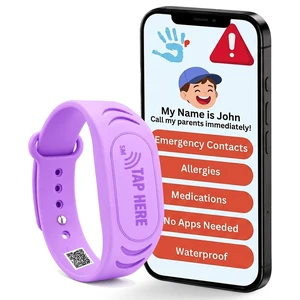 Adjustable Kids ID Bracelet, NFC Safety Band, Waterproof, No Subscription | Waterproof silicone; not GPS; nonverbal kids medical info; tap-to-scan emergency contact; adjustable band Adjustable Kids ID Bracelet, NFC Safety Band, Waterproof, No Subscription | Waterproof silicone; not GPS; nonverbal kids medical info; tap-to-scan emergency contact; adjustable band