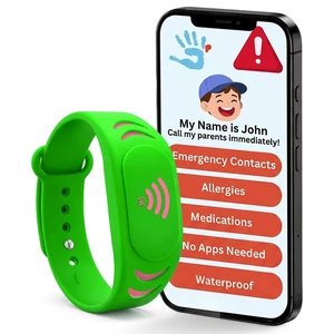 Adjustable Kids ID Bracelet, NFC Safety Band, Waterproof, No Subscription | Waterproof silicone; not GPS; nonverbal kids medical info; tap-to-scan emergency contact; adjustable band Adjustable Kids ID Bracelet, NFC Safety Band, Waterproof, No Subscription | Waterproof silicone; not GPS; nonverbal kids medical info; tap-to-scan emergency contact; adjustable band