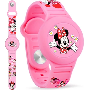 Waterproof Airtag Bracelet for Kids, Cute Cartoon Silicone Air Tag Holder Hidden Design, Light Weight Compatible with Apple AirTag Wristband for Child, Pink Waterproof Airtag Bracelet for Kids, Cute Cartoon Silicone Air Tag Holder Hidden Design, Light Weight Compatible with Apple AirTag Wristband for Child, Pink
