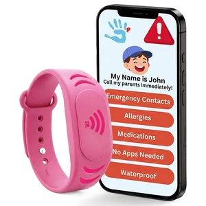 Adjustable Kids ID Bracelet, NFC Safety Band, Waterproof, No Subscription | Waterproof silicone; not GPS; nonverbal kids medical info; tap-to-scan emergency contact; adjustable band Adjustable Kids ID Bracelet, NFC Safety Band, Waterproof, No Subscription | Waterproof silicone; not GPS; nonverbal kids medical info; tap-to-scan emergency contact; adjustable band