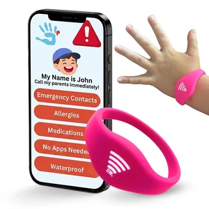 Kids ID Bracelet, Fitted NFC Safety Wristband, Waterproof Slip-On ID Band | Waterproof silicone; not GPS; wrist or ankle wear; ideal for theme parks, travel & beaches; slip-on fit Kids ID Bracelet, Fitted NFC Safety Wristband, Waterproof Slip-On ID Band | Waterproof silicone; not GPS; wrist or ankle wear; ideal for theme parks, travel & beaches; slip-on fit