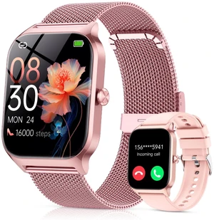 Smart Watch for Women (2 Bands), Bluetooth Call Smartwatch with AI Voice,1.85" HD Fitness Watch,Heart Rate/SpO2/Steps/Sleep Monitor,120+ Sports Modes,IP68 Waterproof Watch for Android iOS-Rose Smart Watch for Women (2 Bands), Bluetooth Call Smartwatch with AI Voice,1.85" HD Fitness Watch,Heart Rate/SpO2/Steps/Sleep Monitor,120+ Sports Modes,IP68 Waterproof Watch for Android iOS-Rose
