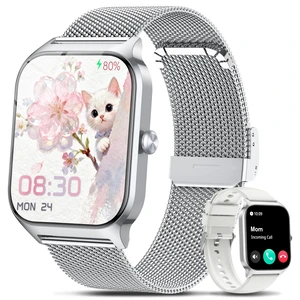 Smart Watch Women Men, 1.85" Reloj Inteligente para mujer hombre, Make/ Answer Call, Health Monitor/Blood Pressure, 110+ Sports Modes, Voice Control, IP68 Waterproof Compatible with Android & iPhone Smart Watch Women Men, 1.85" Reloj Inteligente para mujer hombre, Make/ Answer Call, Health Monitor/Blood Pressure, 110+ Sports Modes, Voice Control, IP68 Waterproof Compatible with Android & iPhone