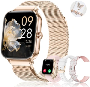 Smart Watch for Women, 30-Day Battery Life, Bluetooth Call (Answer/Make), 1.85" HD Fitness Tracker with Heart Rate Sleep SpO2 Monitor, 100+ Sports Modes, 4 Bands & 2 Charms, Android iPhone Compatible Smart Watch for Women, 30-Day Battery Life, Bluetooth Call (Answer/Make), 1.85" HD Fitness Tracker with Heart Rate Sleep SpO2 Monitor, 100+ Sports Modes, 4 Bands & 2 Charms, Android iPhone Compatible