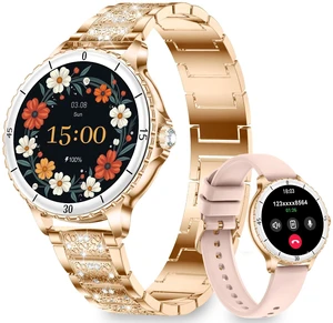 Smart Watches for Women(Answer/Make Call) with Diamond, 1.27" HD Bluetooth Smartwatch for Android iOS Phones, IP68 Fitness Tracker with Heart Rate SpO2 Sleep Monitor, 120+ Sport, Rosegold Smart Watches for Women(Answer/Make Call) with Diamond, 1.27" HD Bluetooth Smartwatch for Android iOS Phones, IP68 Fitness Tracker with Heart Rate SpO2 Sleep Monitor, 120+ Sport, Rosegold