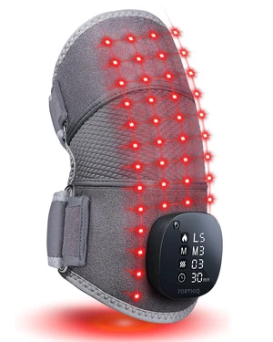 RED+ Knee Massager with Heat and Red Light Therapy for Pain Relief, Knee Brace with 2 Wavelengths, 3 Massage & 4 Pulsing Modes, 5 Heat Levels, 52 Lights, FSA-HSA Eligible RED+ Knee Massager with Heat and Red Light Therapy for Pain Relief, Knee Brace with 2 Wavelengths, 3 Massage & 4 Pulsing Modes, 5 Heat Levels, 52 Lights, FSA-HSA Eligible
