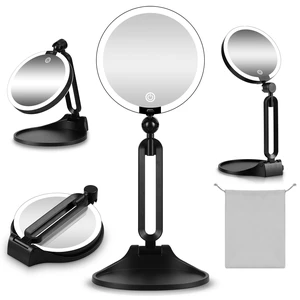 Lighted Makeup Mirror with magnification 40X/1X, Foldable Double-Sided | Travel Magnifying Mirror with Lights, 3 Color Dimmable Lighting, Rechargeable & Portable for Desk & Travel, CRI 95+, 1500mAh Lighted Makeup Mirror with magnification 40X/1X, Foldable Double-Sided | Travel Magnifying Mirror with Lights, 3 Color Dimmable Lighting, Rechargeable & Portable for Desk & Travel, CRI 95+, 1500mAh