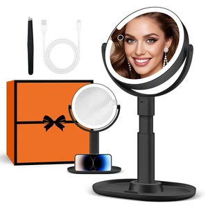 Makeup Mirror, Double-Sided Lighted Magnifying Mirror 30X | Digital Battery Display, Height Adjustable, Tri-Color Dimming, Vanity Desk Mirror for Bedroom Dorm, Gifts for Women 3000mAh Makeup Mirror, Double-Sided Lighted Magnifying Mirror 30X | Digital Battery Display, Height Adjustable, Tri-Color Dimming, Vanity Desk Mirror for Bedroom Dorm, Gifts for Women 3000mAh