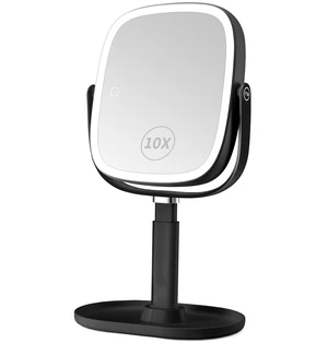 Height Adjustable Lighted Makeup Mirror with Magnification-Black | 1x/10x Magnifying Mirror,8.5" Rechargeable Vanity Mirror with 3 Color Lights,360°Rotation 2-Sided Light up Desk Mirror Height Adjustable Lighted Makeup Mirror with Magnification-Black | 1x/10x Magnifying Mirror,8.5" Rechargeable Vanity Mirror with 3 Color Lights,360°Rotation 2-Sided Light up Desk Mirror
