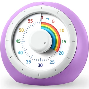 60 Minute Visual Timer for Kids, Rainbow Silent Countdown Clock | Time Management Tool for Homeschool Study Supplies, Classroom, Home, Kitchen, Desk (Purple Pink) 60 Minute Visual Timer for Kids, Rainbow Silent Countdown Clock | Time Management Tool for Homeschool Study Supplies, Classroom, Home, Kitchen, Desk (Purple Pink)
